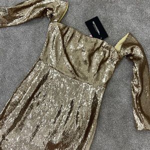 Gold mid dress